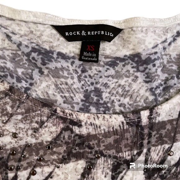 Rock & Republic Angel Wings Cap Sleeves Top Size XS EUC - Picture 3 of 5